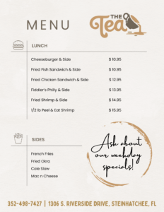 The Tea Lunch Menu